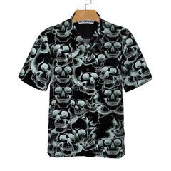Skull Head Drawing Pattern Hawaiian Shirt, Skull Art Shirt, Best Skull Shirt For Men And Women - Hyperfavor