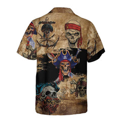 Skull Pirate Hawaiian Shirt, Cool Skull Pirate Shirt For Men, Pirate Gift Idea - Hyperfavor