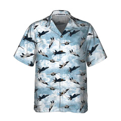 Sky Aircraft Hawaiian Shirt, Airplane Aloha Shirt, Aviation Shirt For Men - Hyperfavor