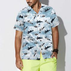 Sky Aircraft Hawaiian Shirt, Airplane Aloha Shirt, Aviation Shirt For Men - Hyperfavor