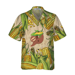 Slothcorn Hawaiian Shirt, Funny Sloth And Corn Shirt For Men, Unique Corn Cop Shirt - Hyperfavor