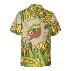 Slothcorn Hawaiian Shirt, Funny Sloth And Corn Shirt For Men, Unique Corn Cop Shirt - Hyperfavor