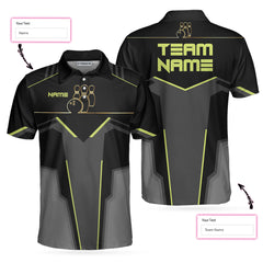 Slow Roll Black And Golden Pattern Custom Bowling Polo Shirt, Personalized Bowling Shirt For Men, Best Gift For Bowler - Hyperfavor