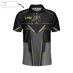 Slow Roll Black and Golden Pattern Bowling Custom Polo Shirt - Hyperfavor