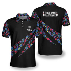 Splits Bowling Logo NIA Custom Polo Shirt - Hyperfavor