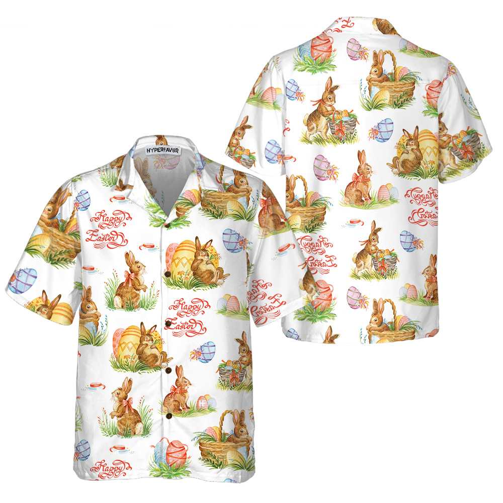 Spring Easter Hawaiian Shirt, Easter Bunny Shirt, Easter Shirt For Men & Women - Hyperfavor