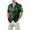 St Patrick’s Day Skull Hawaiian Shirt, St. Patricks Day Shirt, Cool St Patrick's Day Gift - Hyperfavor