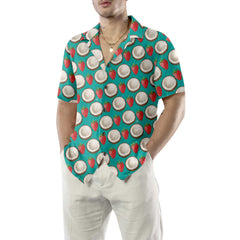 Strawberry And Coconut Pattern Hawaiian Shirt, Strawberry Shirt For Men & Women, Strawberry Print Shirt - Hyperfavor