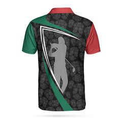Sugar Skull Golf Custom Polo Shirt, Customized Skull Pattern Golf Shirt, Cool Golf Shirt Design - Hyperfavor
