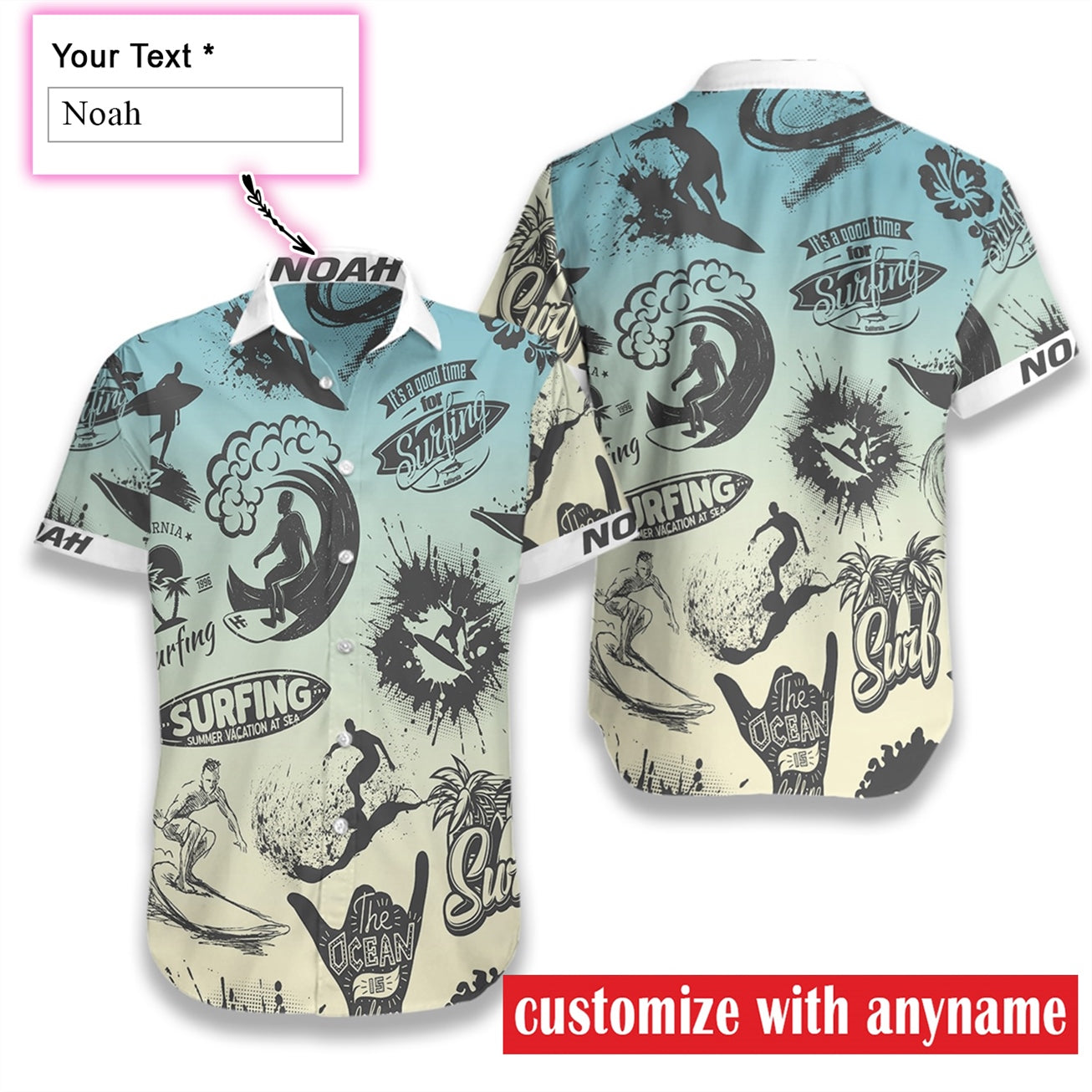 Surfing Art Water Color EZ05 0608 Custom Hawaiian Shirt 1 - Hyperfavor