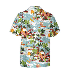 Surfing Santa Christmas Hawaiian Shirt, Funny Santa Claus Shirt, Best Gift For Christmas - Hyperfavor