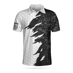 Swing Swear Drink Repeat Ripped Camouflage Skull Golf Custom Polo Shirt, Personalized Black And White Golf Shirt For Men - Hyperfavor