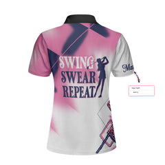 Swing Swear Repeat Custom Short Sleeve Women Polo Shirt - Hyperfavor