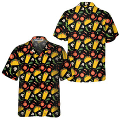 Taco And Burrito Pattern Hawaiian Shirt, Funny Taco Shirt For Men & Women, Gift For Taco Lovers - Hyperfavor