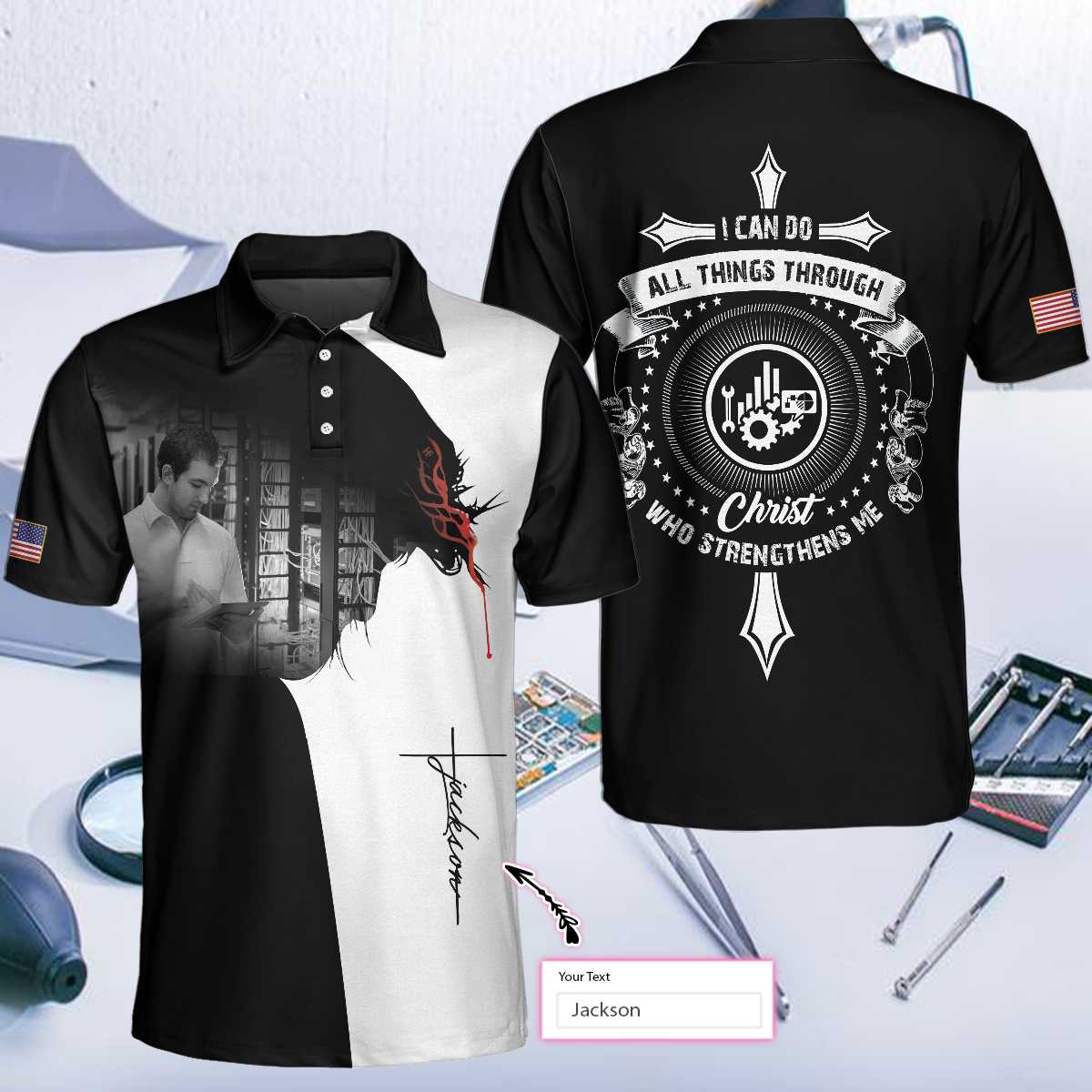 Technician I Can Do All Things Custom Polo Shirt - Hyperfavor