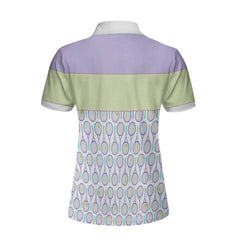 Tennis In Purple Pattern Custom Short Sleeve Woman Polo Shirt, Personalized Purple Pattern Tennis Shirt For Female Player - Hyperfavor