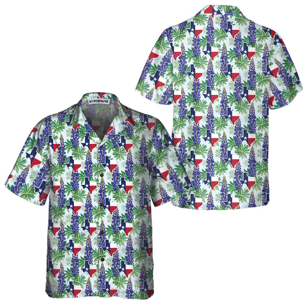 Texas Bluebonnet Hawaiian Shirt, Unique Texas Shirt, Gift For Texas Lovers - Hyperfavor