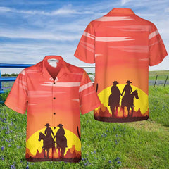 Texas Couple Cowboy Texas Hawaiian Shirt, Vinatge Texas Cowboy Shirt For Texans - Hyperfavor