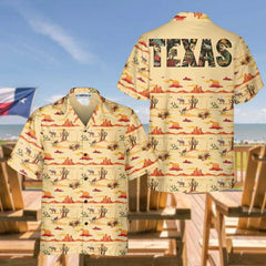 Texas Cowboy Cactus Texas Hawaiian Shirt, Vintage Texas Shirt For Texas Lovers - Hyperfavor