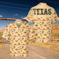 Texas Cowboy Cactus Texas Hawaiian Shirt, Vintage Texas Shirt For Texas Lovers - Hyperfavor