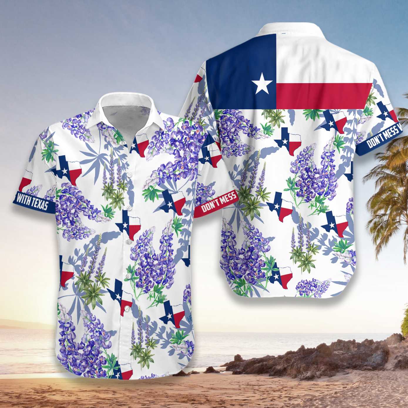 Texas Flag Bluebonnets EZ16 0903 Hawaiian Shirt - Hyperfavor