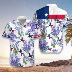 Texas Flag Bluebonnets EZ16 0903 Hawaiian Shirt - Hyperfavor