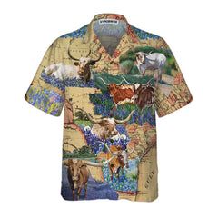 Texas Longhorn Hawaiian Shirt, Unique Texas Shirt, Gift For Texas Lovers - Hyperfavor