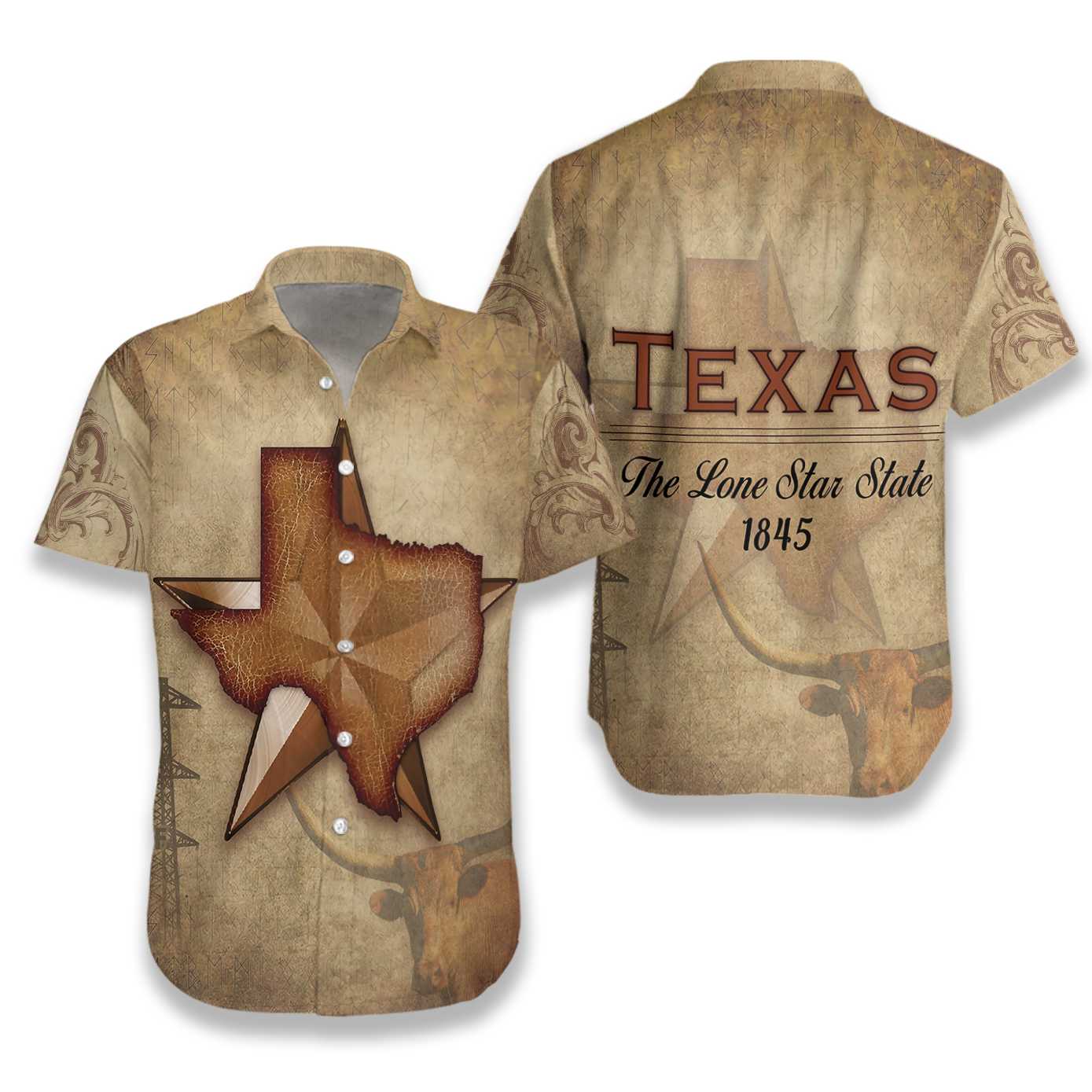 Texas The Lone Star State EZ15 3011 Hawaiian Shirt - Hyperfavor
