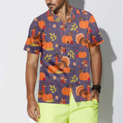 Thanksgiving Day Elements Seamless Pattern Hawaiian Shirt, Unique Gift For Thanksgiving Day - Hyperfavor