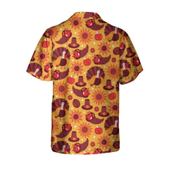 Thanksgiving Day Pattern Turkey Pumpkin Hat Hawaiian Shirt, Thanksgiving Gobble Shirt, Gift For Thanksgiving Day - Hyperfavor