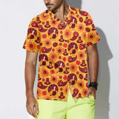 Thanksgiving Day Pattern Turkey Pumpkin Hat Hawaiian Shirt, Thanksgiving Gobble Shirt, Gift For Thanksgiving Day - Hyperfavor