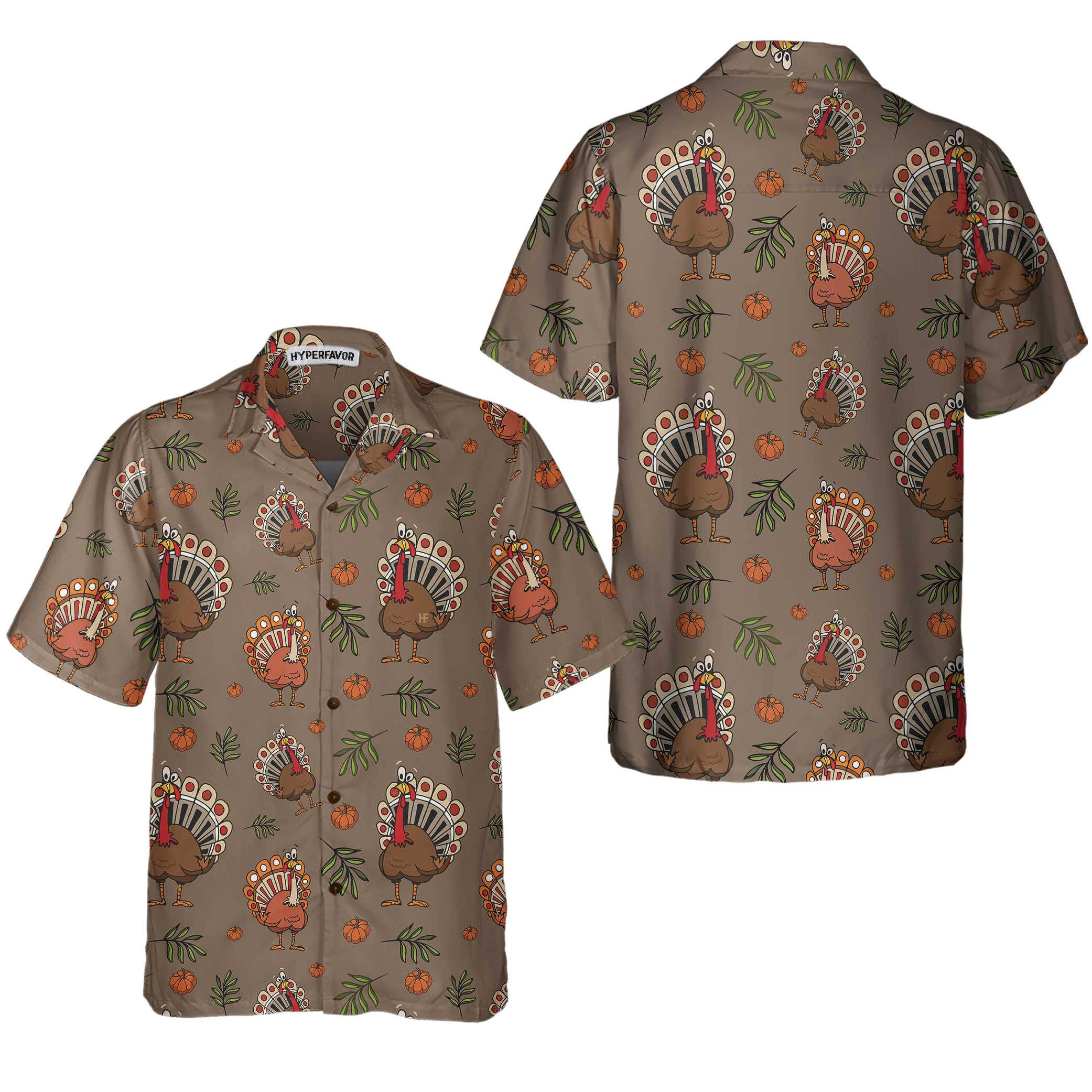 Thanksgiving Day Turkey Casual Thanksgiving Hawaiian Shirt, Funny Turkey Gift For Thanksgiving - Hyperfavor