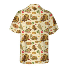 Thanksgiving Pattern Hawaiian Shirt, Fall Vibe Thanksgiving Shirt, Gift For Thanksgiving Day - Hyperfavor