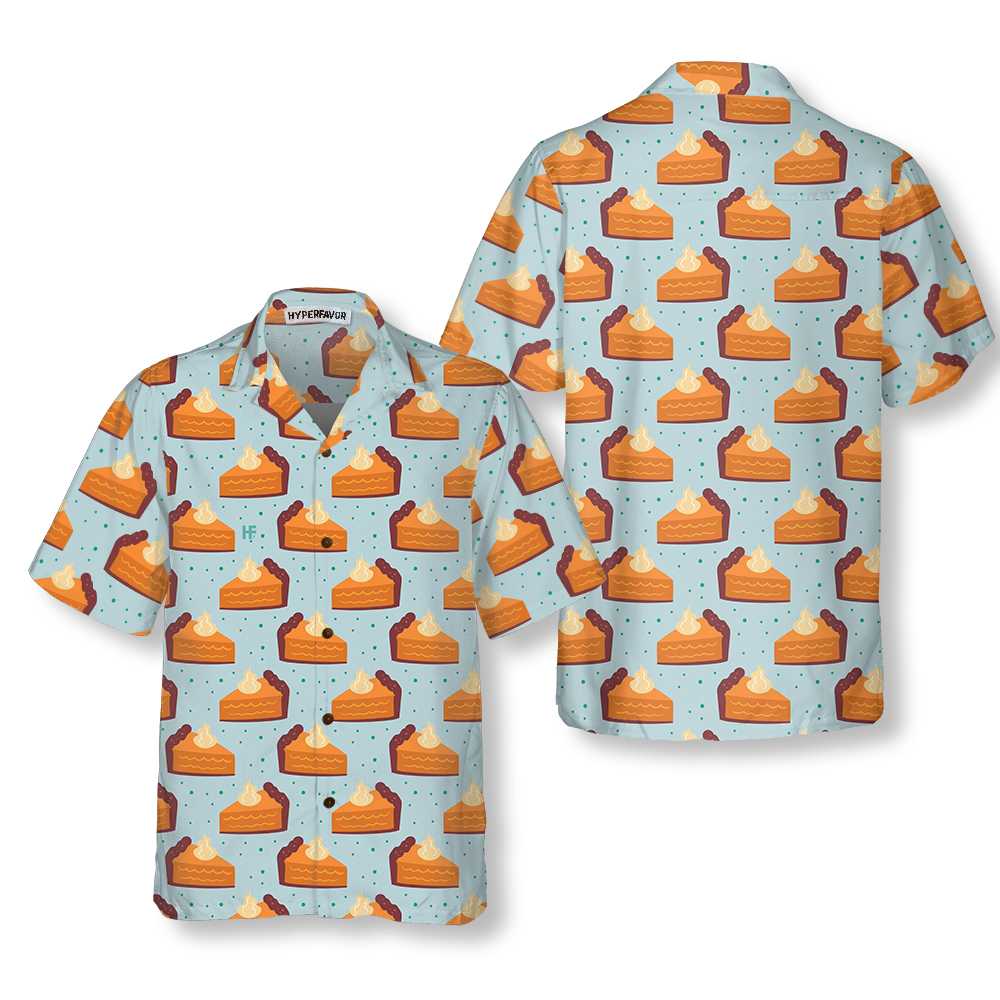 Thanksgiving Pumpkin Pie On Light Blue Hawaiian Shirt, Funny Thanksgiving Shirt, Gift For Thanksgiving Day - Hyperfavor
