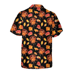 Thanksgiving Turkeys In Hats And Autumn Maple Leaves Hawaiian Shirt, Funny Turkey Shirt, Gift For Thanksgiving Day - Hyperfavor