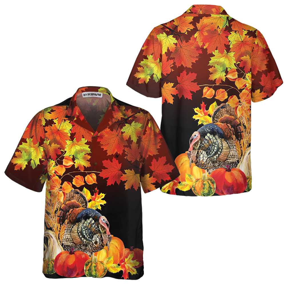 Thanksgiving Turkey Birds With Harvest Hawaiian Shirt, Thanksgiving Gobble Shirt, Funny Gift For Thanksgiving Day - Hyperfavor