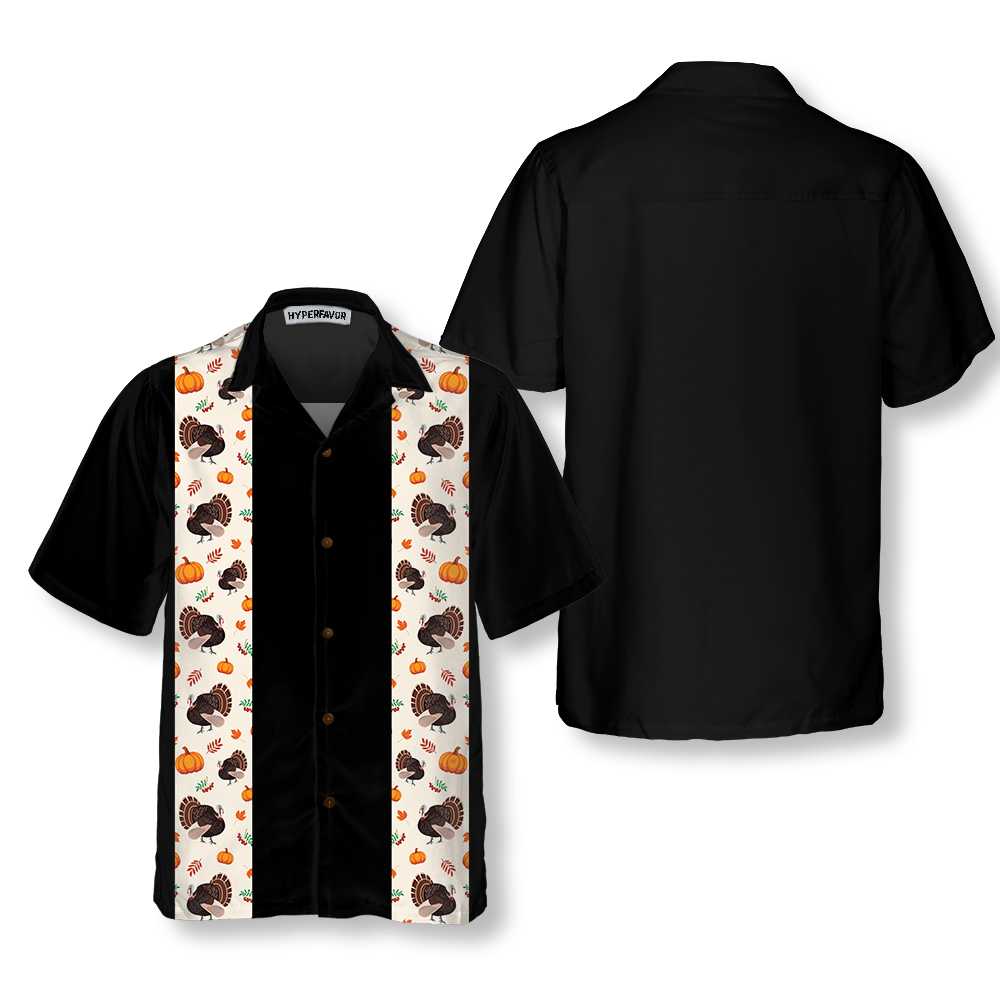 Thanksgiving Turkey Black Thanksgiving Hawaiian Shirt, Unique Turkey Gift For Thanksgiving - Hyperfavor