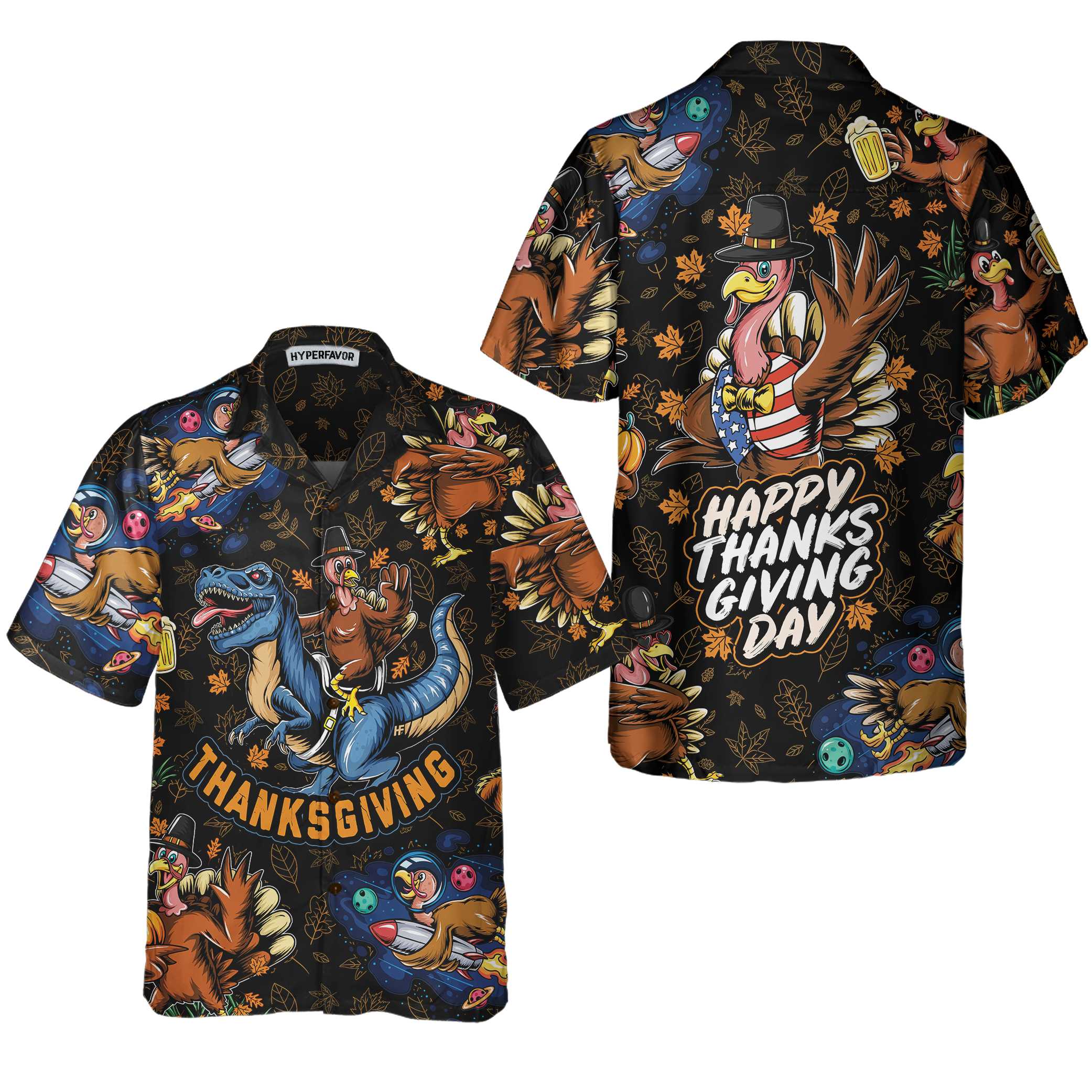 Thanksgiving Turkey Celebrations Turkey Hawaiian Shirt, Funny Thanksgiving Hawaiian Shirt Gift Idea - Hyperfavor