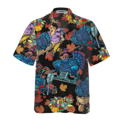 Thanksgiving Turkey DJ At The Party Hawaiian Shirt, Funny Thanksgiving Gobble Shirt, Gift For Thanksgiving Day - Hyperfavor