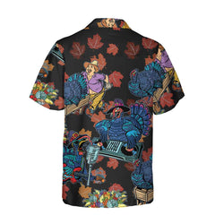 Thanksgiving Turkey DJ At The Party Hawaiian Shirt, Funny Thanksgiving Gobble Shirt, Gift For Thanksgiving Day - Hyperfavor