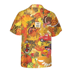 Thanksgiving Turkey Eat Beef Hawaiian Shirt, Funny Gobble Shirt, Gift For Thanksgiving Day - Hyperfavor
