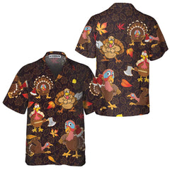 Thanksgiving Turkey Holding An Axe Hawaiian Shirt, Funny Turkey Gobble Shirt, Gift For Thanksgiving Day - Hyperfavor