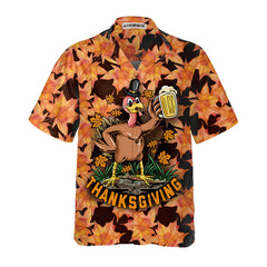 Thanksgiving Turkey Holding Big Glass Beer Hawaiian Shirt, Funny Turkey Gobble Shirt, Gift For Thanksgiving Day - Hyperfavor