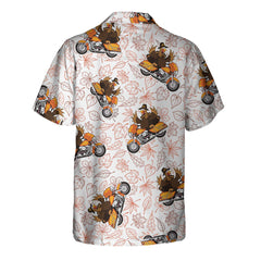 Thanksgiving Turkey Riding Motorcycle Thanksgiving Hawaiian Shirt, Funny Turkey Gift For Thanksgiving - Hyperfavor