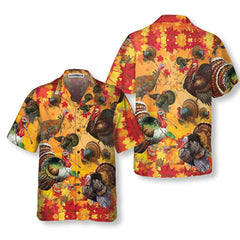 Thanksgiving Turkey Wishbone Hawaiian Shirt, Fall Leaves And Gobble Shirt, Best Gift For Thanksgiving Day - Hyperfavor