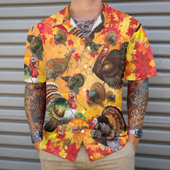 Thanksgiving Turkey Wishbone Hawaiian Shirt, Fall Leaves And Gobble Shirt, Best Gift For Thanksgiving Day - Hyperfavor