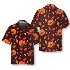 Thanksgiving Turkey With Glass Of Wine Thanksgiving Hawaiian Shirt, Funny Turkey Shirt For Thanksgiving Day - Hyperfavor