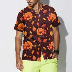Thanksgiving Turkey With Glass Of Wine Thanksgiving Hawaiian Shirt, Funny Turkey Shirt For Thanksgiving Day - Hyperfavor