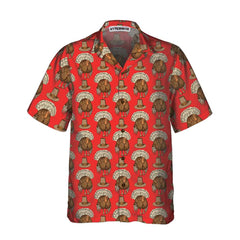 Thanksgiving Turkey With Hat Seamless Pattern Hawaiian Shirt, Funny Gobble Thanksgiving Shirt, Gift For Thanksgiving Day - Hyperfavor
