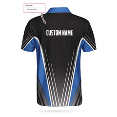 That's How I Roll Bowling Custom Polo Shirt, Personlized Ten Pin Bowling Shirt, Custom Black And Blue Bowling Shirt - Hyperfavor